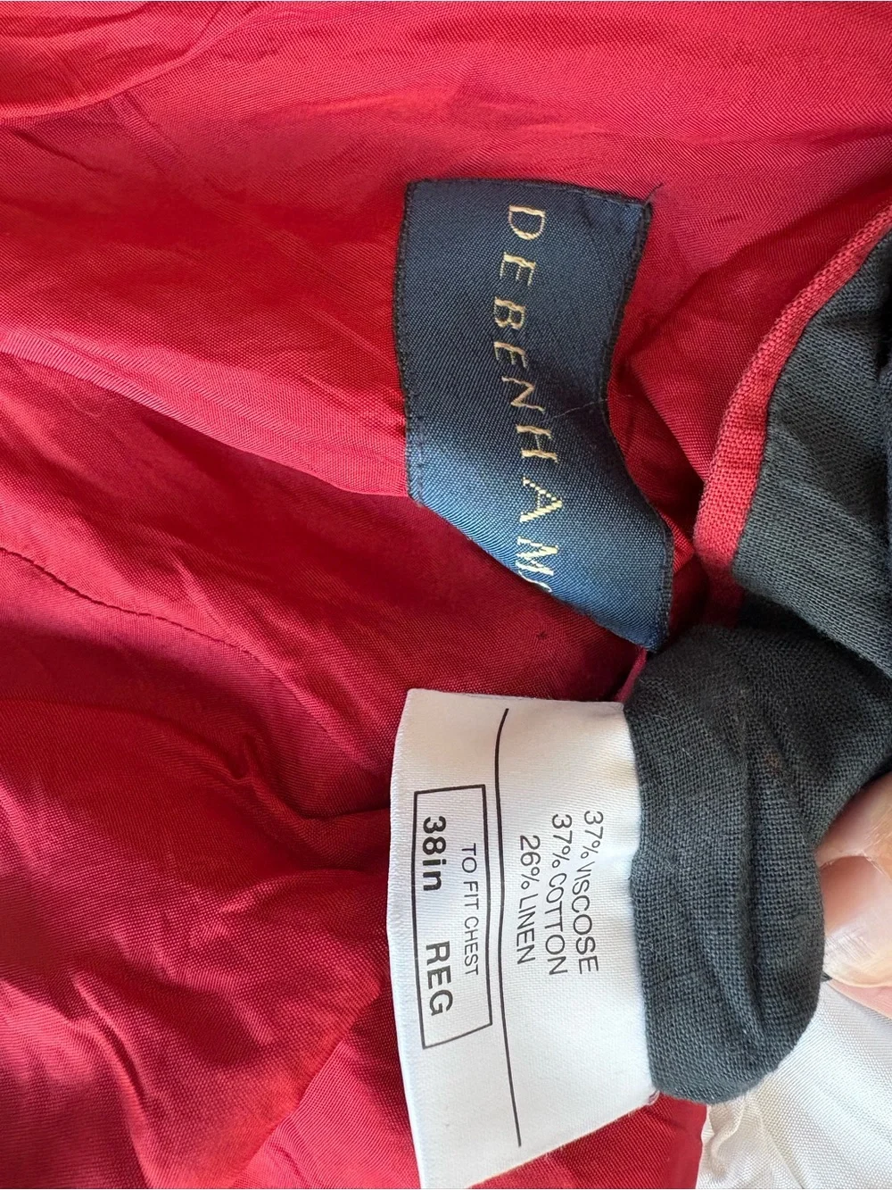 Debenhams Men's Coral Red cotton/linen/viscose Blazer - Classic Jacket